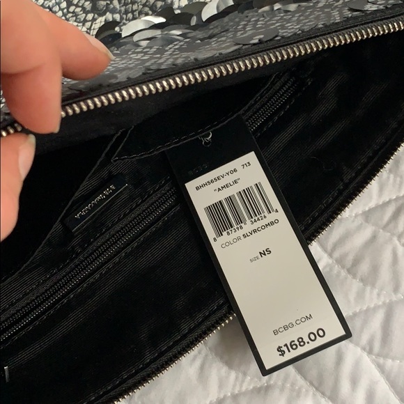 NWT BCBG Maxazria Sequined Large Clutch Bag - Picture 8 of 8